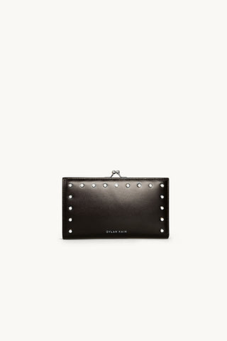 The Large Forever Love Studded Wallet Silver