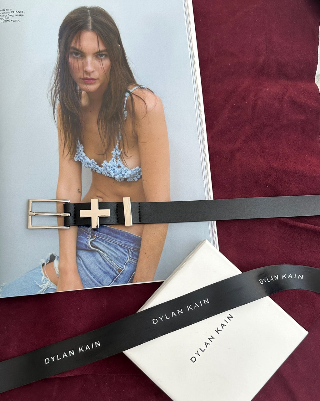 The Brooklyn Black Leather Belt in Light Gold – Dylan Kain display picture 1