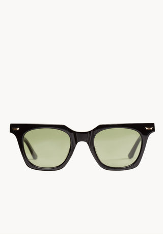 DYLAN KAIN SUNGLASSES - Gloss Black w. 24k. Gold Metal Trim / Olive Green Lens Sunglasses Dylan Kain