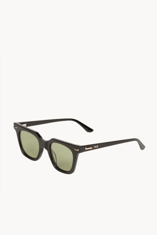 DYLAN KAIN SUNGLASSES - Gloss Black w. 24k. Gold Metal Trim / Olive Green Lens Sunglasses Dylan Kain 