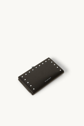 The Large Forever Love Studded Wallet Silver - Gift Edit