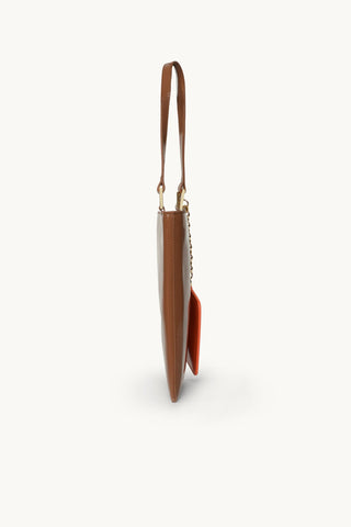 The Ella Patent Phone Bag Chocolate - Gift Edit