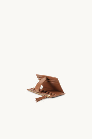 The Zoe Patent Card Wallet Chocolate - Gift Edit