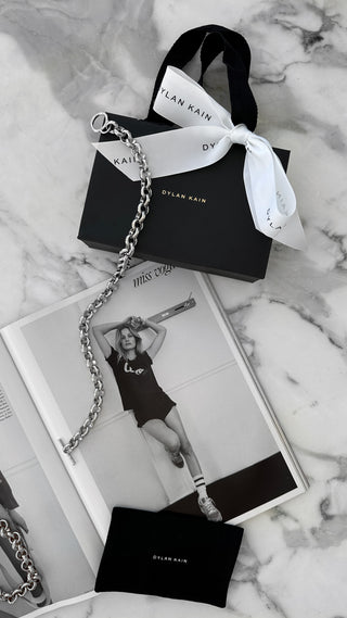 42cm Rhodium Plated Thick Belcher Necklace