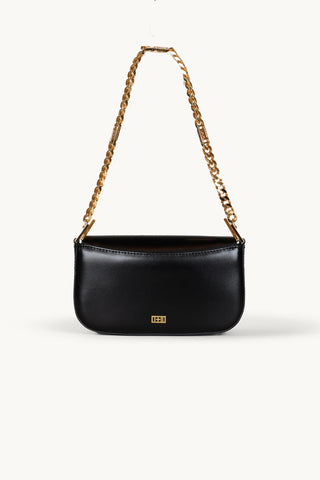 The Amelia I+II Chain Bag in Black/Gold Back