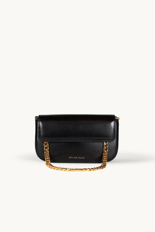 The Amelia I+II Chain Bag in Black/Gold Front 2