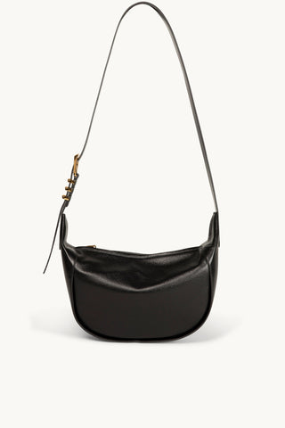 The Neveah Leather Sling Bag in Black/Gold Back
