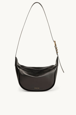The Neveah Leather Sling Bag in Black/Gold Front 2
