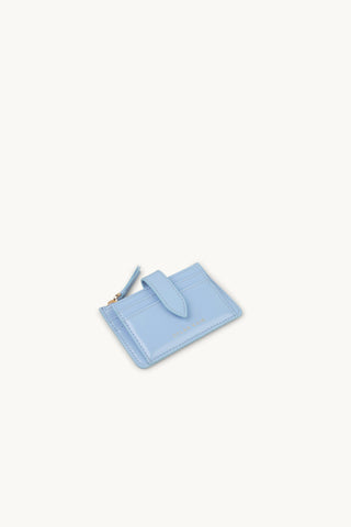 The Zoe Patent Card Wallet cornflower