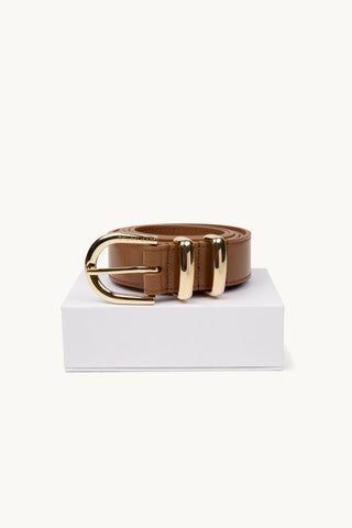 The Tia Patent Belt Chocolate