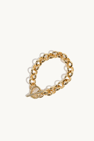21cm 9ct Gold Plated Thick Belcher Bracelet