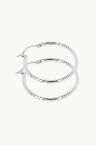 35mm Sterling Silver Hoop Earrings