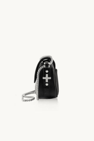 The Wax Silver Leather Bag, Chain Strap, Leather Strap Dylan Kain 