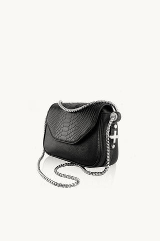 The Wax Silver Leather Bag, Chain Strap, Leather Strap Dylan Kain 